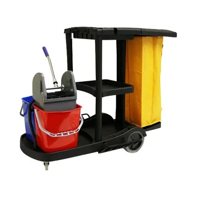 Hartleys Janitorial Cleaning Trolley with Mop Buckets