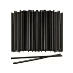 Reusable Black Straws Wrapped 1x500