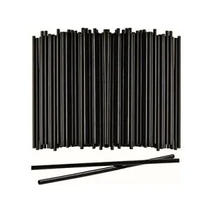 Reusable Black Straws Wrapped 1x500